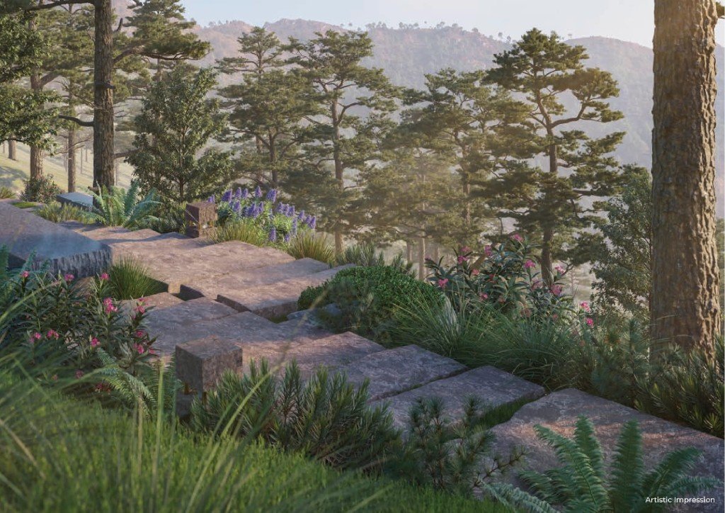 Landscape path through the Terra Grande estate