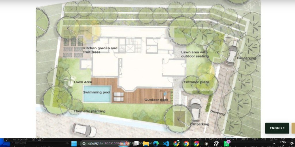 Pine Estate 3 BHK uphill landscape plan at entry level