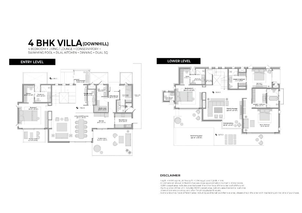 Sal Estate 4 BHK downhill floor plan